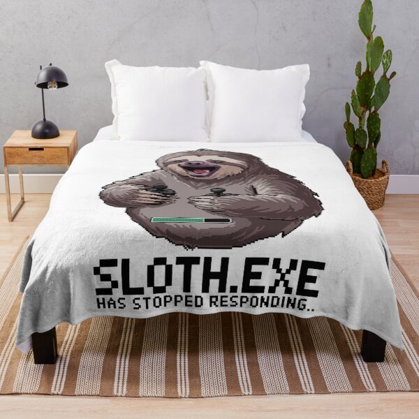 Artikelvorschau, Sloth.EXE reagiert nicht mehr. Lustige Gamer-Faultier-Pixelkunst entworfen und verkauft von NaturePixel.