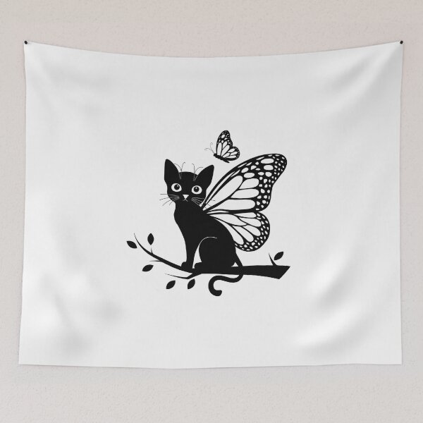Item preview, silhouetted fairy and butterfly  and cat designed and sold by jkrphoto.
