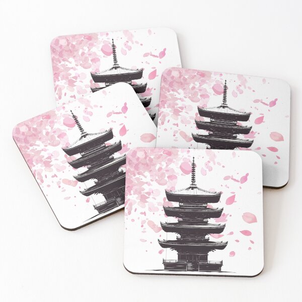 Item preview, Five-Story Pagoda and Sakura Petals – Elegant Japanese Art designed and sold by SakuraLab.