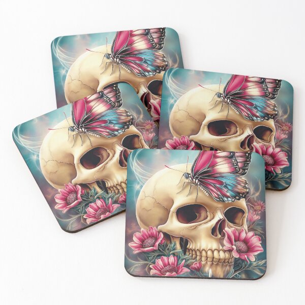Item preview, Butterfly Skull And Flowers designed and sold by Gypsykiss.