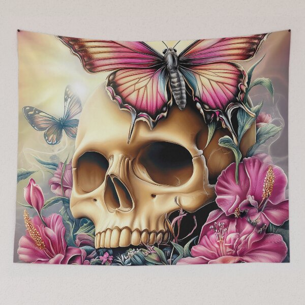 Item preview, Butterfly Skull And Flowers 2 designed and sold by Gypsykiss.