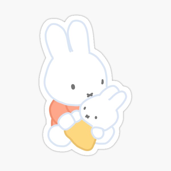 Aperçu de l'œuvre Miffy orange et jaune créée et vendue par cowprints.