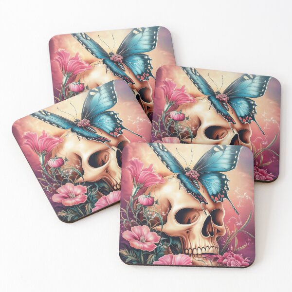 Item preview, Butterfly Skull And Flowers 3 designed and sold by Gypsykiss.
