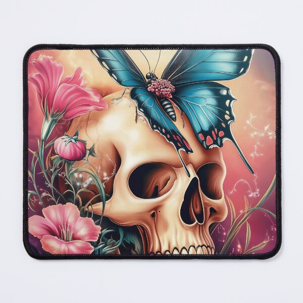 Item preview, Butterfly Skull And Flowers 3 designed and sold by Gypsykiss.