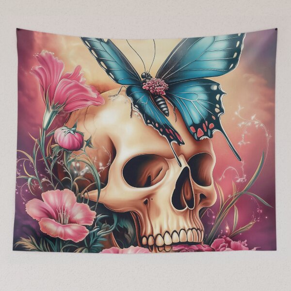Item preview, Butterfly Skull And Flowers 3 designed and sold by Gypsykiss.