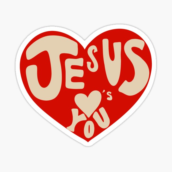 Item preview, Jesus loves you heart designed and sold by tinfish16.