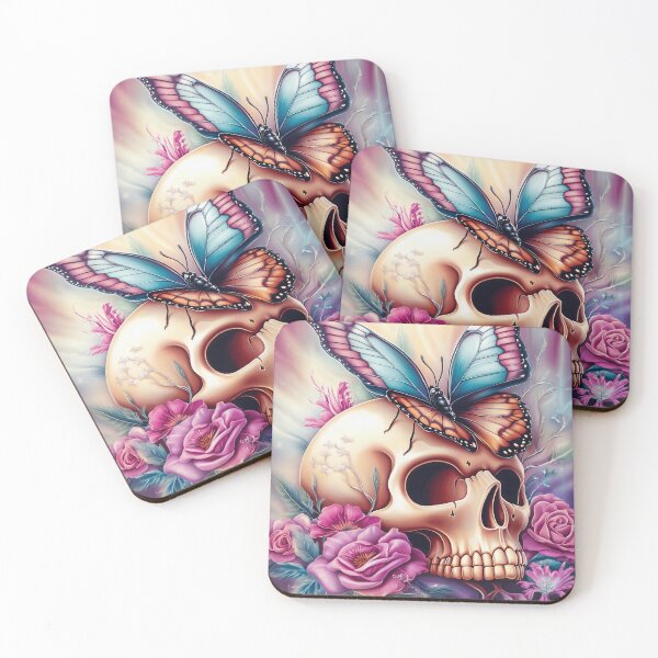 Item preview, Butterfly Skull And Flowers 5 designed and sold by Gypsykiss.