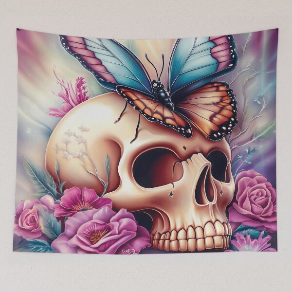 Item preview, Butterfly Skull And Flowers 5 designed and sold by Gypsykiss.