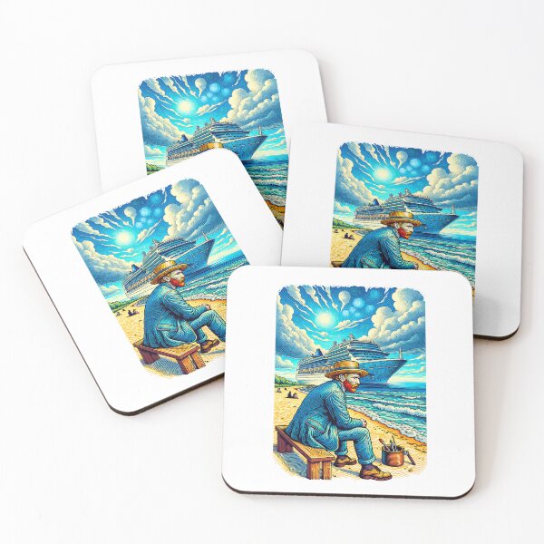 Item preview, Vincent Van Gogh at the Beach – Starry Night Cruise Ship Art designed and sold by DAMOTAmagazine.