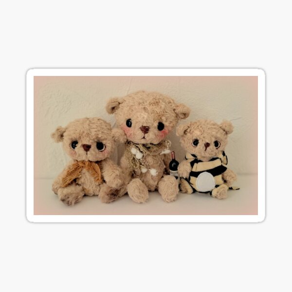 Hand made bears from Teddy Bear Orphans - 'Bear Family' Sticker
