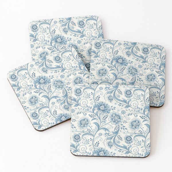 Item preview, Blue and white chintz pattern, floral chinoiserie designed and sold by patterncrow.