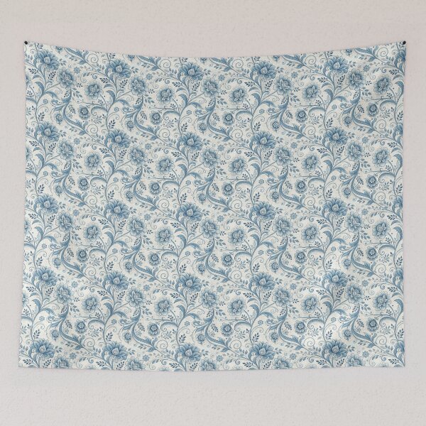 Item preview, Blue and white chintz pattern, floral chinoiserie designed and sold by patterncrow.
