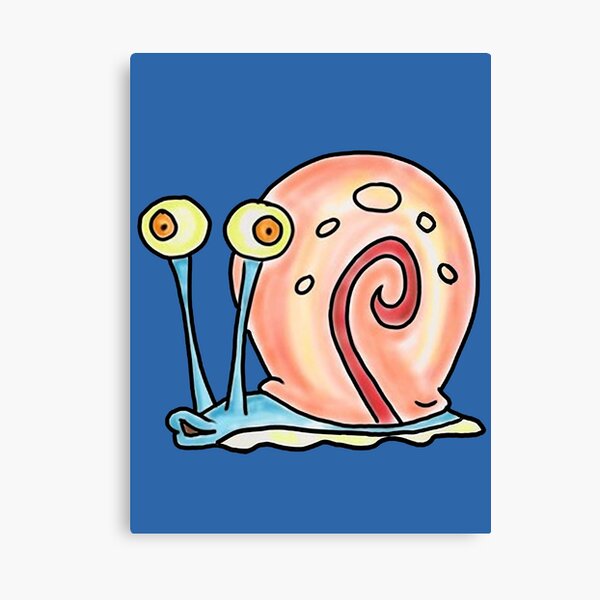 Gary the Snail Painting Original Artwork Acrylic Painting Spongebob Square Art Stretched Canvas 8 by 8 “ on sale by MagicalPaintings25