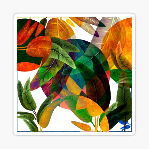 "Fantasía Retro Tropical Tiki" Pegatina
