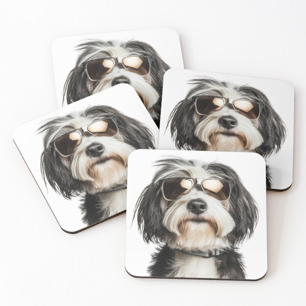 Item preview, Funny cool Polish Lowland Sheepdog Dog wearing sunglasses designed and sold by LazyOwlStore.