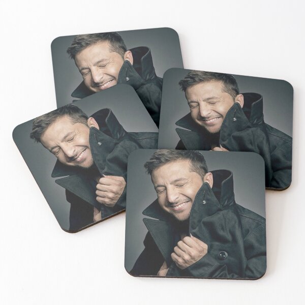 Item preview, Volodymyr Zelenskyy in Black Coat with Confident Pose designed and sold by TribeMystic.
