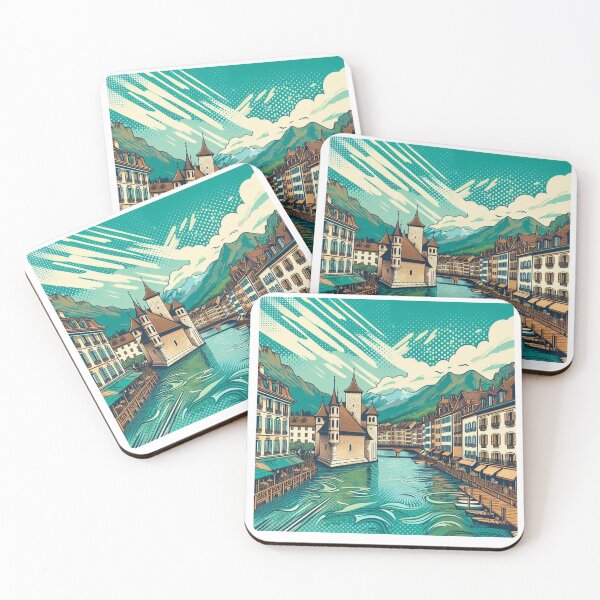 Item preview, AI-Designed Annecy France – Peaceful City & Clean River Artwork for Clothing, Accessories & Home Decor designed and sold by knalpot-design.