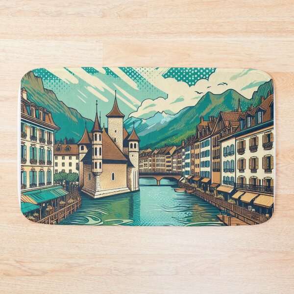Item preview, AI-Designed Annecy France – Peaceful City & Clean River Artwork for Clothing, Accessories & Home Decor designed and sold by knalpot-design.