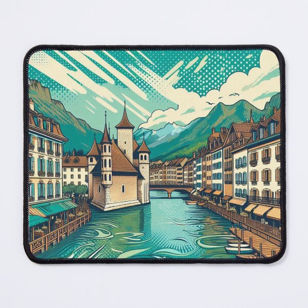 Item preview, AI-Designed Annecy France – Peaceful City & Clean River Artwork for Clothing, Accessories & Home Decor designed and sold by knalpot-design.