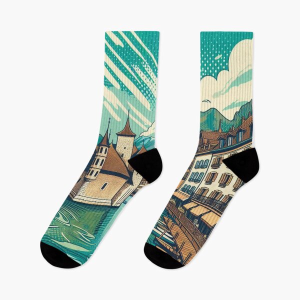 Item preview, AI-Designed Annecy France – Peaceful City & Clean River Artwork for Clothing, Accessories & Home Decor designed and sold by knalpot-design.
