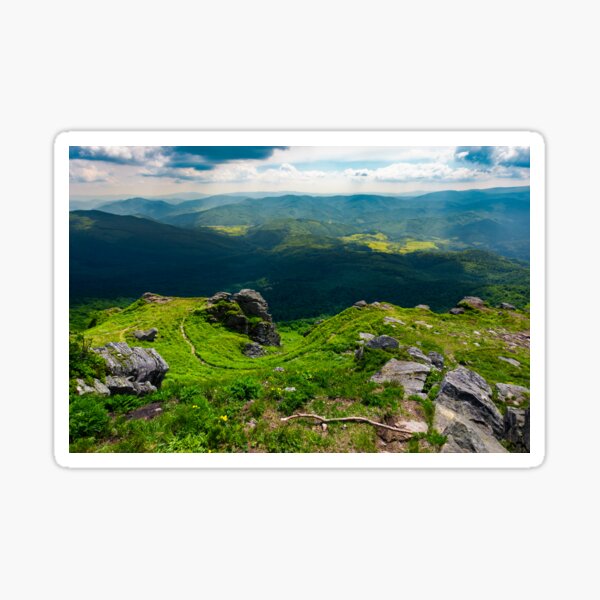 path to a tiger face cliff above the valley Sticker