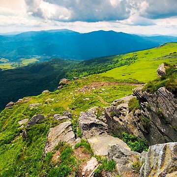 Artwork thumbnail, huge boulders on the edge of hillside by mike-pellinni