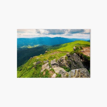 huge boulders on the edge of hillside Art Board Print