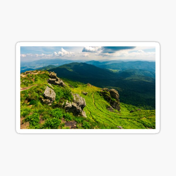 rocky cliff over the valley Sticker