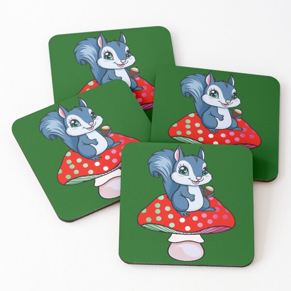 Item preview, Cute Squirrel on Abrosexual Mushroom – Abrosexual Pride Whimsical Art designed and sold by Travelslightly.