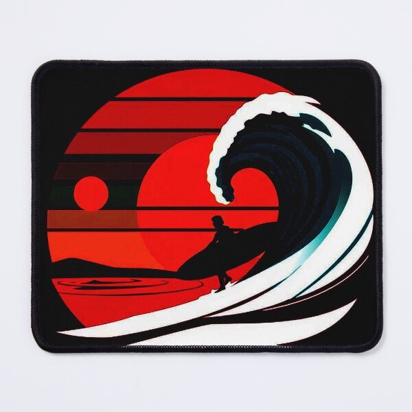 Item preview, Crimson Tide Rider: Solitude in the Sunset Swell designed and sold by ZenOfAIarts.