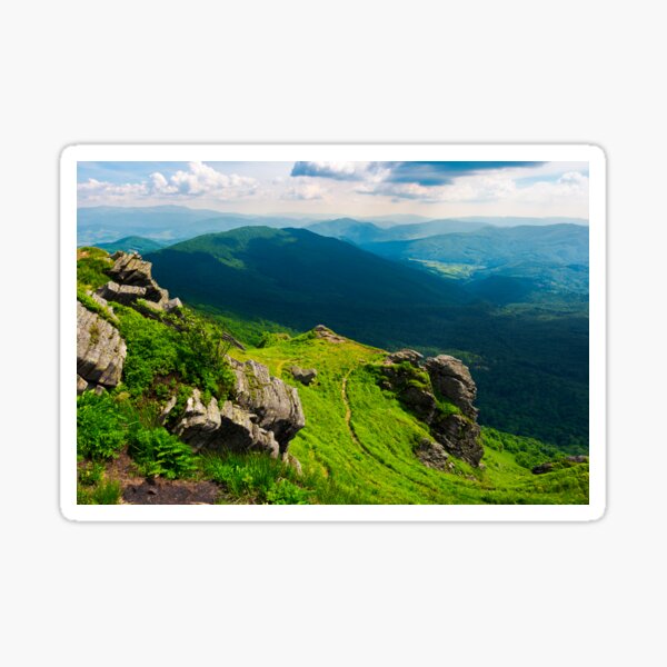 path to a tiger face cliff above the valley Sticker