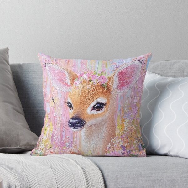 Item preview, Fairytale Deer Nursery Print Spring Whimsical Woodland Cottagecore Tapestry Abstract designed and sold by PrincessArtwork.