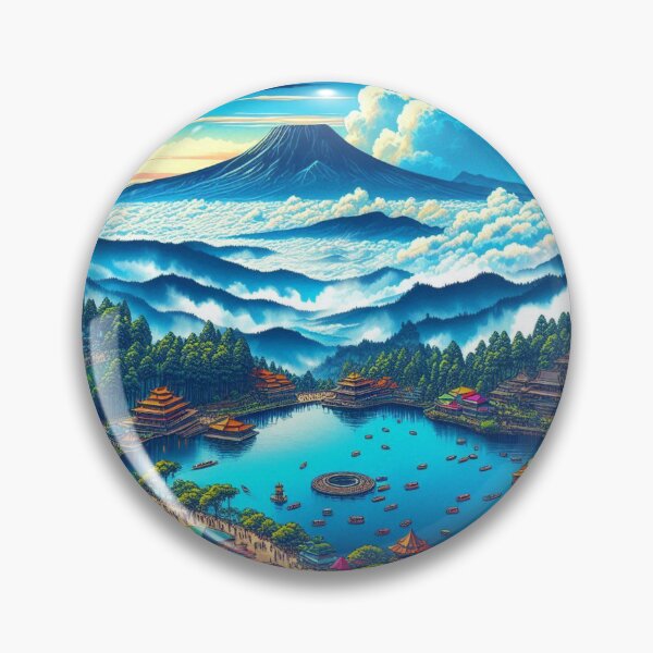 Item preview, AI-Designed Bandung, Indonesia – Serene Lake & Tropical Vibes Artwork for Clothing, Accessories & Home Decor designed and sold by knalpot-design.
