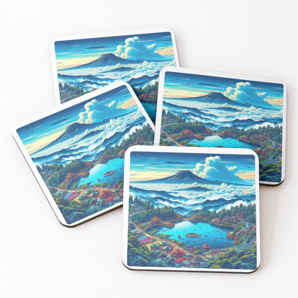 Item preview, AI-Designed Bandung, Indonesia – Serene Lake & Tropical Vibes Artwork for Clothing, Accessories & Home Decor designed and sold by knalpot-design.