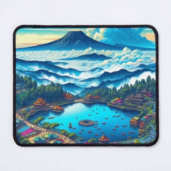 Item preview, AI-Designed Bandung, Indonesia – Serene Lake & Tropical Vibes Artwork for Clothing, Accessories & Home Decor designed and sold by knalpot-design.