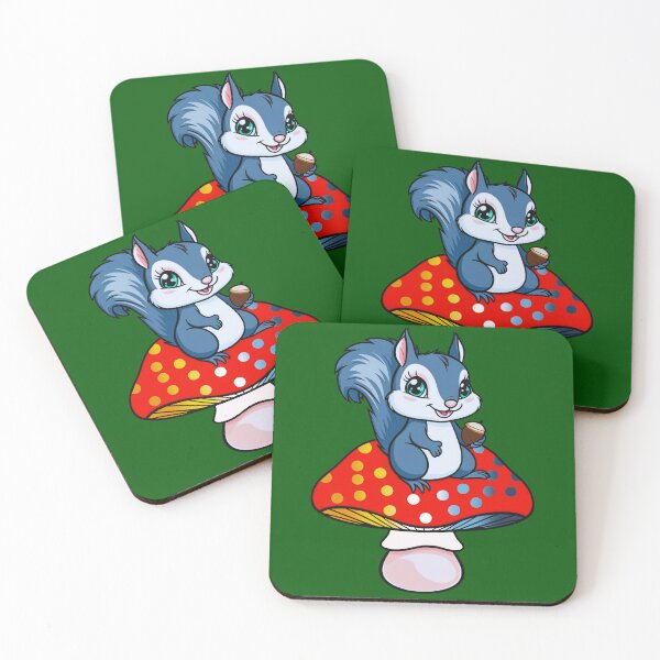 Item preview, Cute Squirrel on AroAce Mushroom – AroAce Pride Whimsical Art designed and sold by Travelslightly.