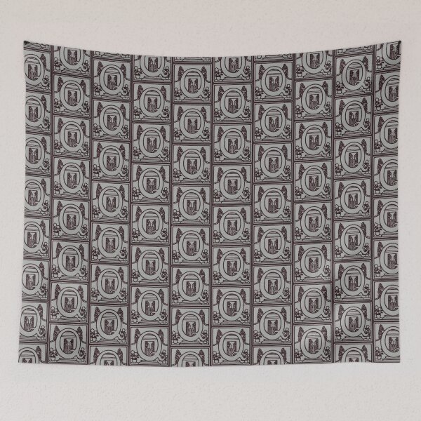 Item preview, Art by Mike Linocut and digitally edited, Alphabet Letter Q, combinable designed and sold by allartbymike.