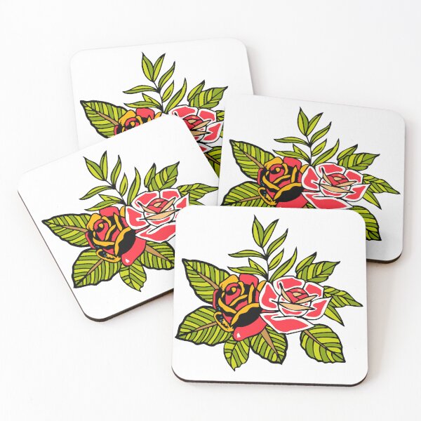 Item preview, rose flower leaf tattoo style designed and sold by Achille3777.