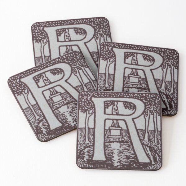 Item preview, Art by Mike Linocut and digitally edited, Alphabet Letter R, combinable designed and sold by allartbymike.