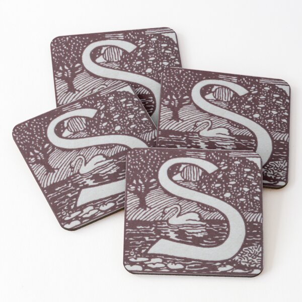 Item preview, Art by Mike Linocut and digitally edited, Alphabet Letter S, combinable designed and sold by allartbymike.