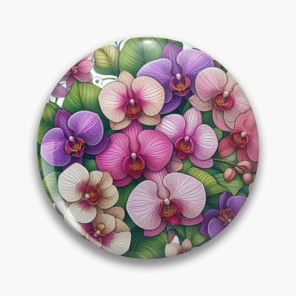 Item preview, AI-Designed Orchid Flower Motif – Unique Comic & Mandala Style Artwork for Clothing, Accessories & Decor designed and sold by knalpot-design.