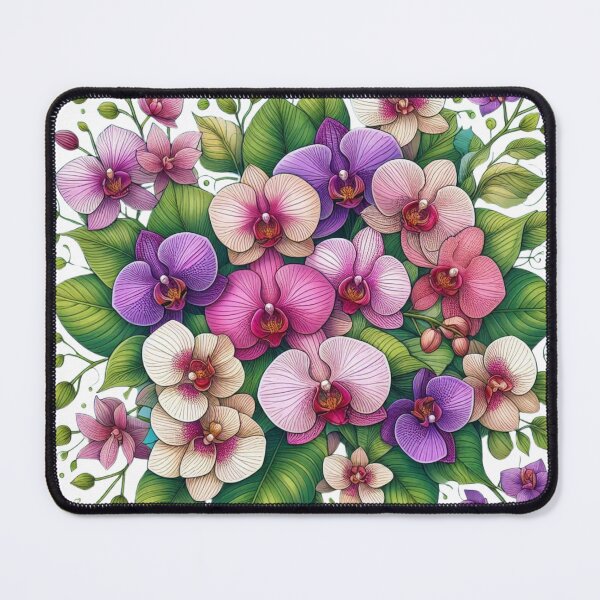 Item preview, AI-Designed Orchid Flower Motif – Unique Comic & Mandala Style Artwork for Clothing, Accessories & Decor designed and sold by knalpot-design.