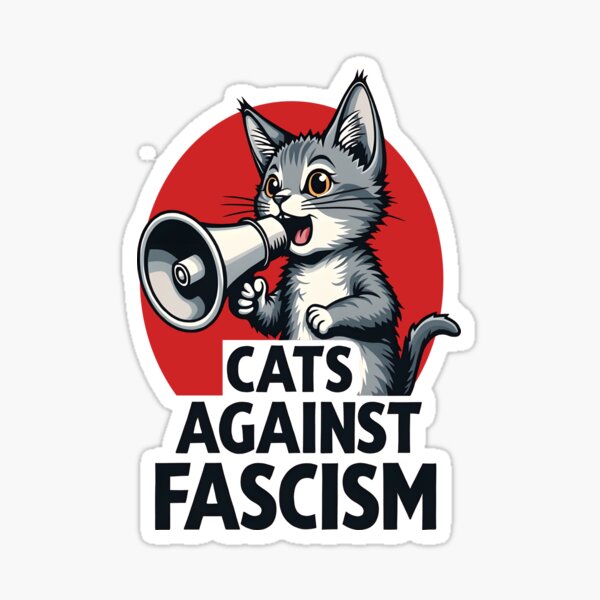 Artikel-Vorschau von Katzen gegen Faschismus – Mutiges getigertes Megaphon-Protest-Vektor-T-Shirt, designt und verkauft von WAUZ.