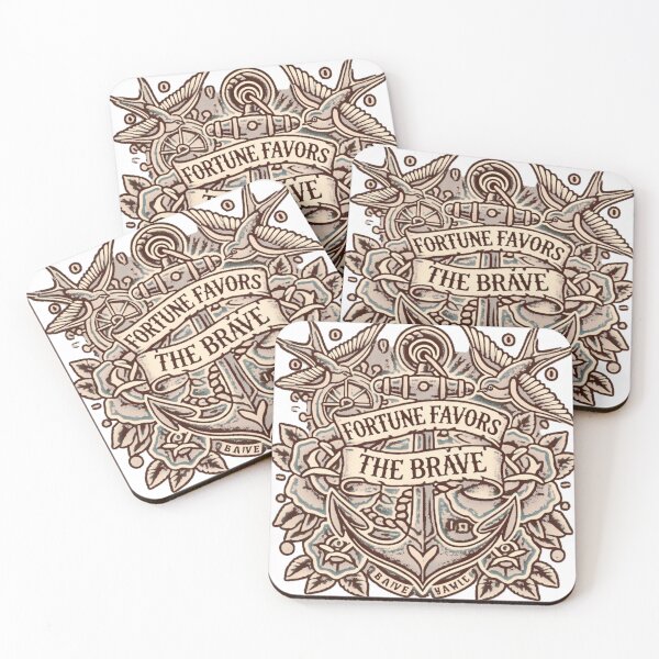 Item preview, Inspirational Sayings - Fortune Favors the Brave Tattoo-Inspired Design designed and sold by CulturalCurios.