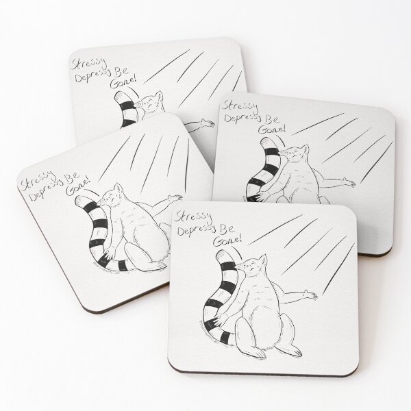 Item preview, Stressy Depressy Be Gone! - Sunbathing Lemur designed and sold by ThePluckyPencil.