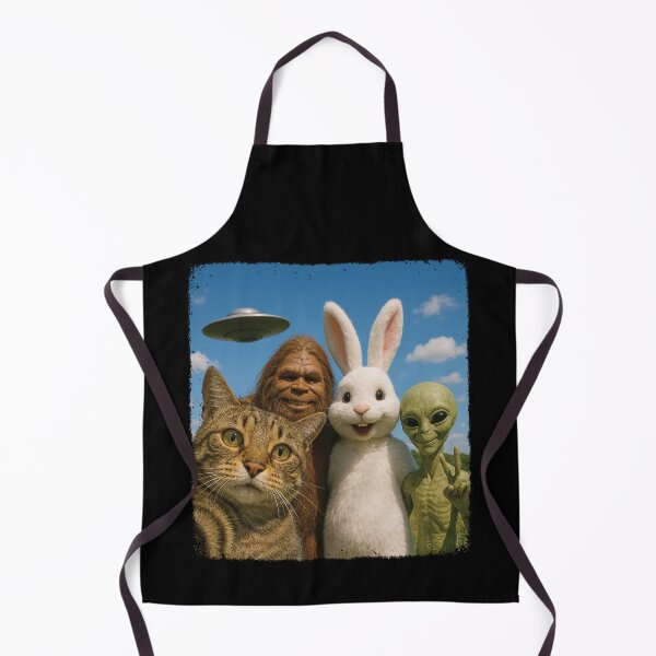 Item preview, Cat Bigfoot Easter Bunny Alien Selfie BFF Funny Photo UFO designed and sold by d247.