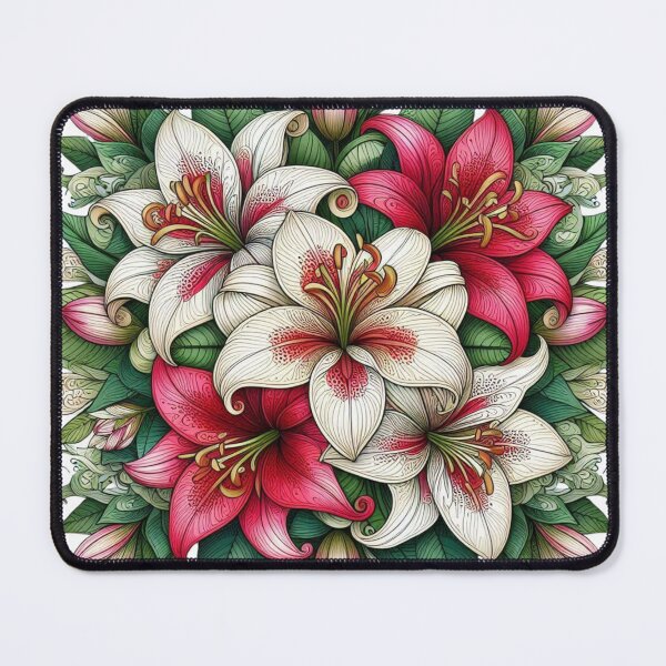 Item preview, AI-Designed Lily Flower Motif – Bold Comic & Mandala Style Artwork for Clothing, Accessories & Decor designed and sold by knalpot-design.