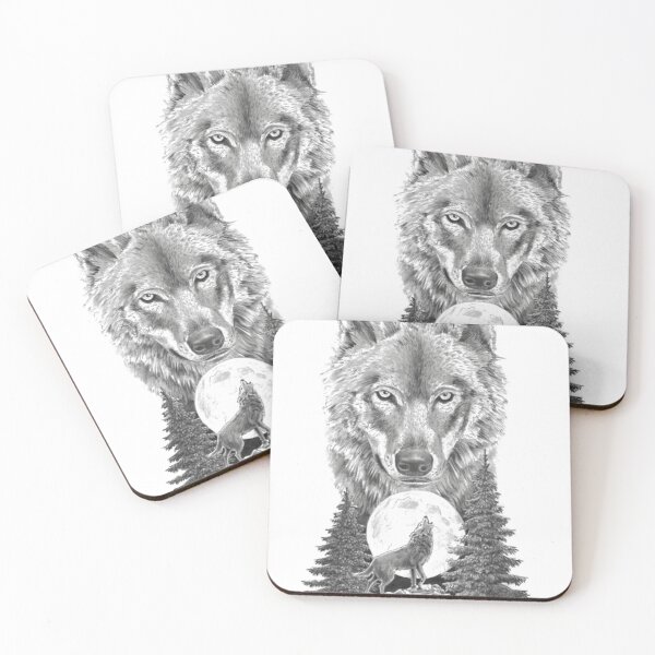 Item preview, Wolf Portrait: Lunar Howl in Forest Scene designed and sold by SAMNagy.