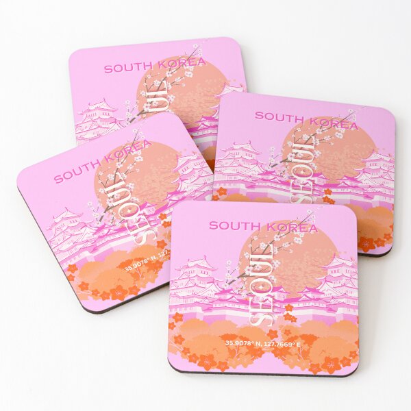 Item preview, Seoul South Korea Travel Art, Pink designed and sold by Magic Love Art Print.