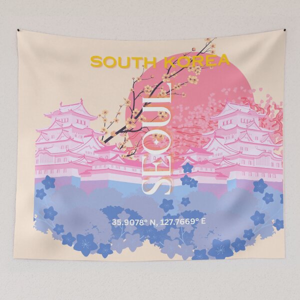 Item preview, Seoul South Korea Travel Art, Pastel designed and sold by Magic Love Art Print.
